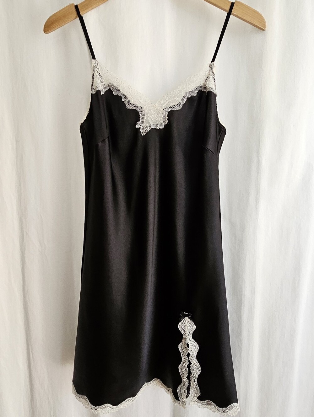 Victoria’s Secret Black & White Floral Lace Slip Dress